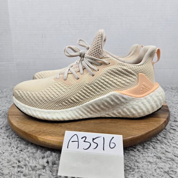 Adidas Mens Alphaboost Ecru Tint Glow Orange Low Top Athletic Running Shoe M8.5 - Picture 1 of 13